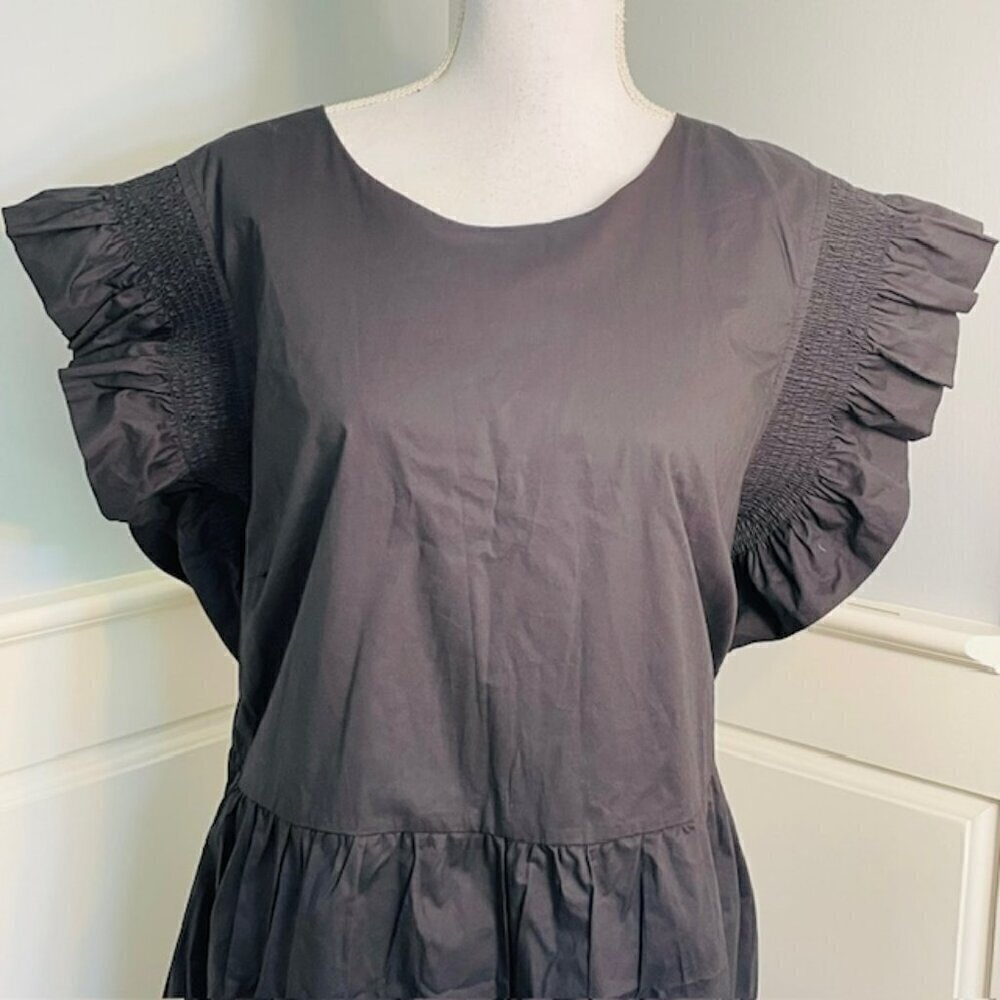 English Factory Plus Size Flutter Sleeve Tiered R… - image 5